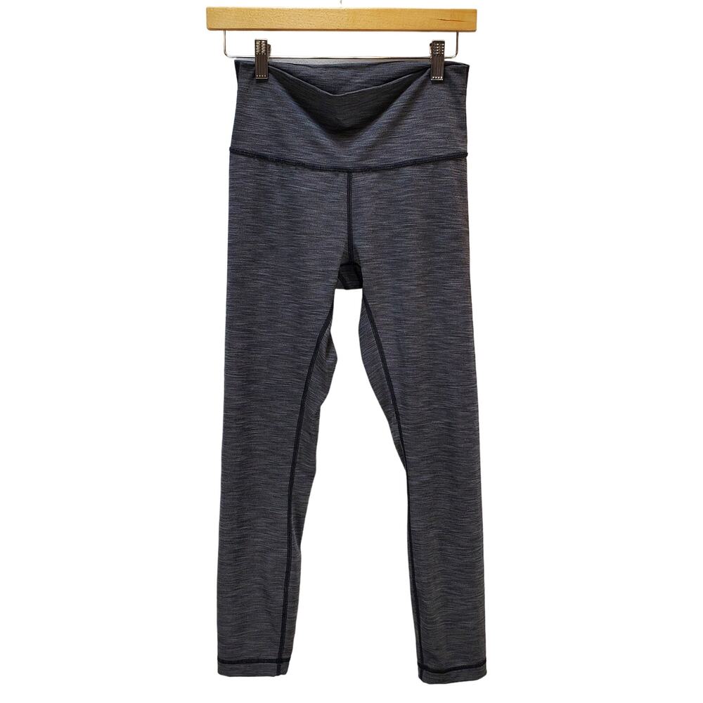 Lululemon Legging Pants Womens 6 Yoga Crop Wunder Under Gray Stretch Athleisure